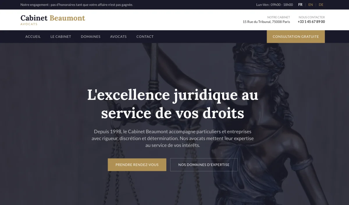 Site internet avocat Paris, France - Cabinet Beaumont