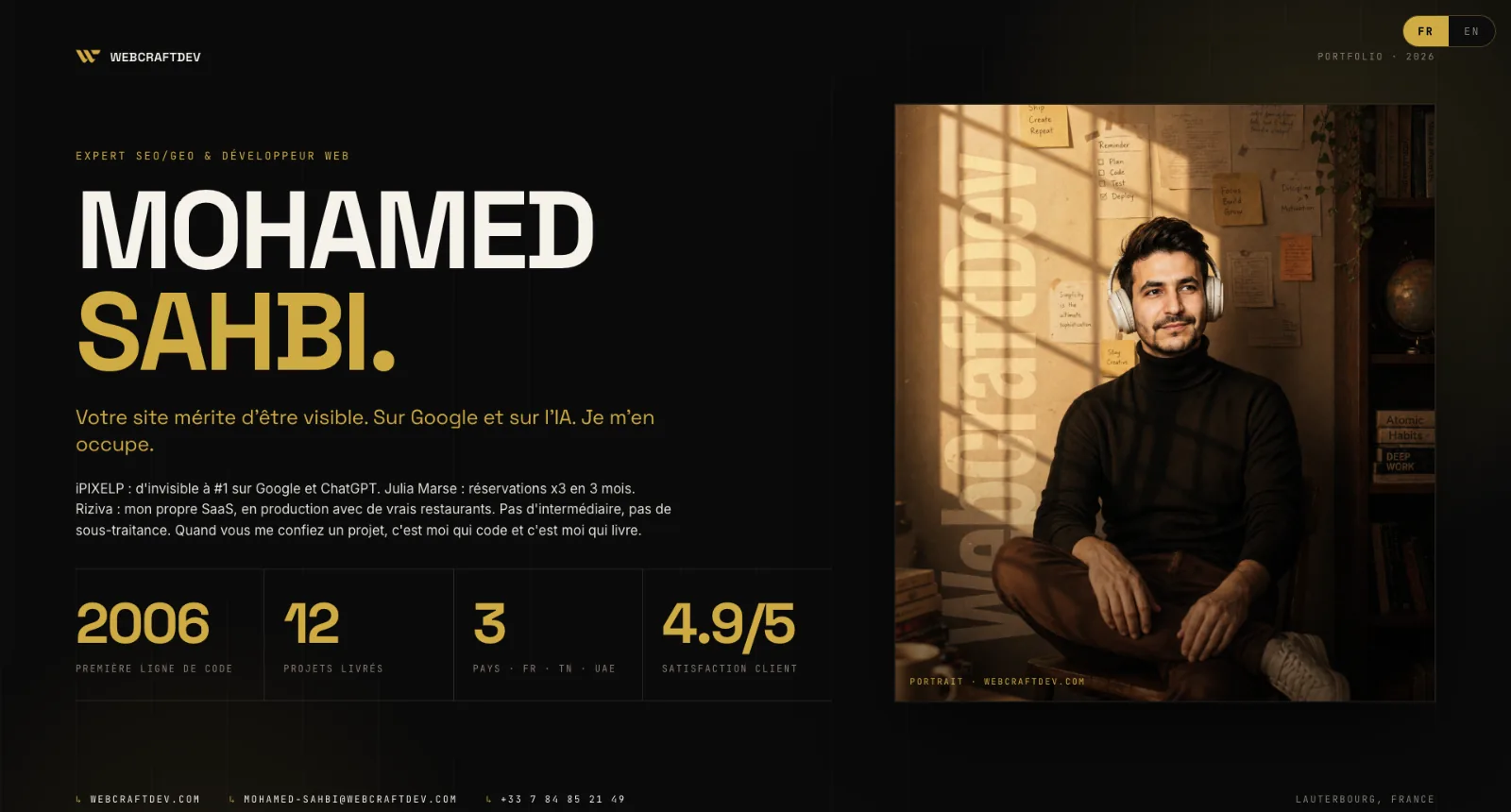 Mohamed Sahbi interaktives Portfolio Screenshot