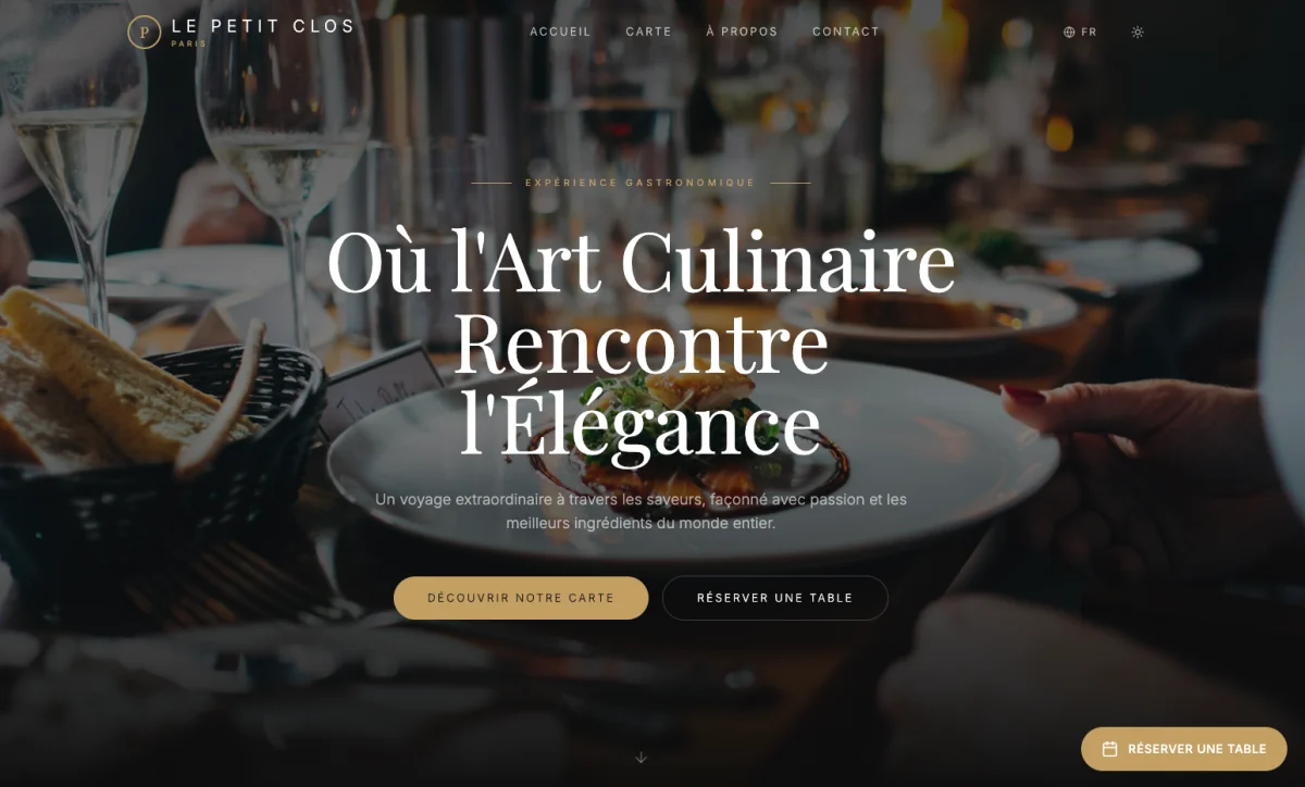 Website Fine Dining Paris Paris - Le Petit Clos