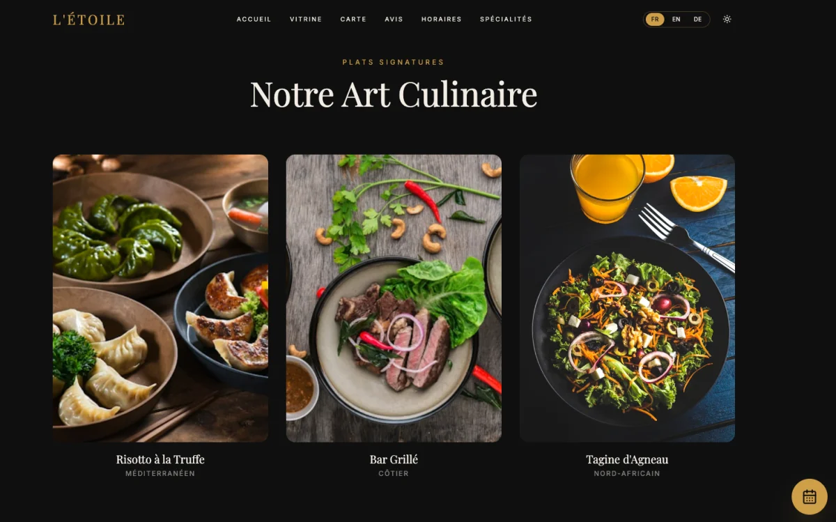 Website Restaurant France - L'Étoile Gourmande