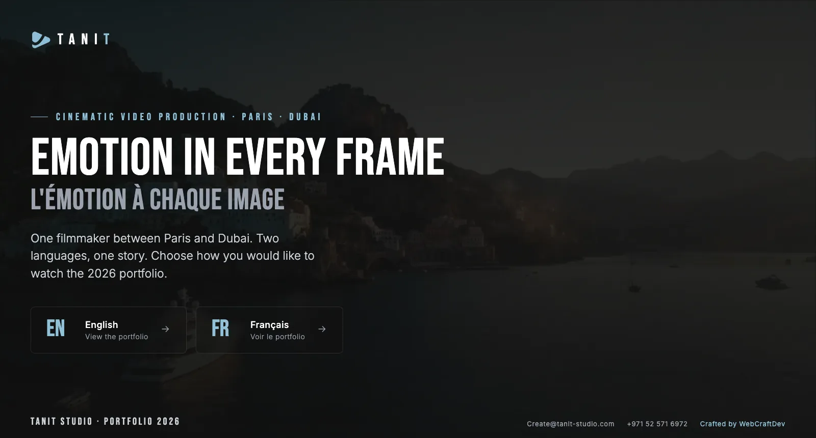 Tanit Studio interaktives Portfolio 2026 Screenshot
