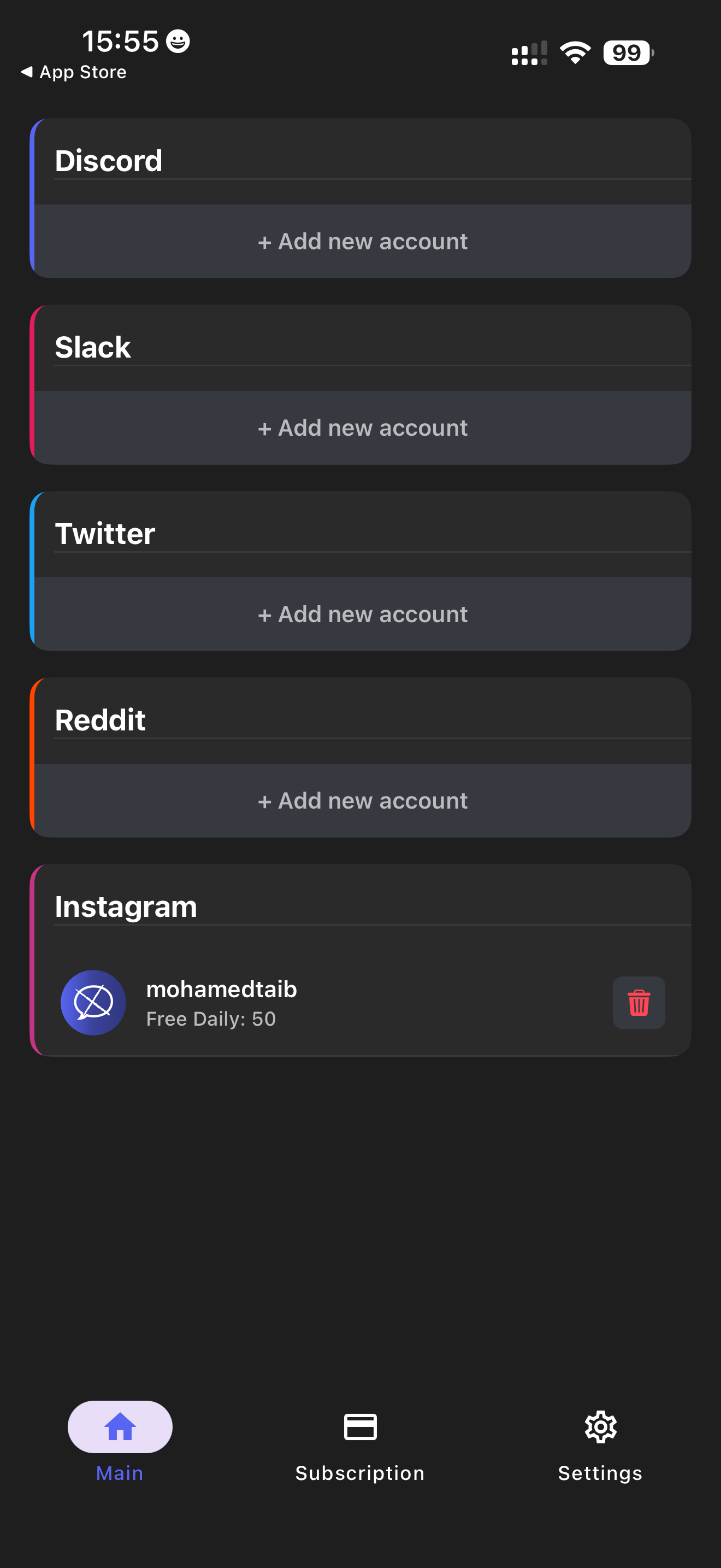 App mobile Unpost sur iOS