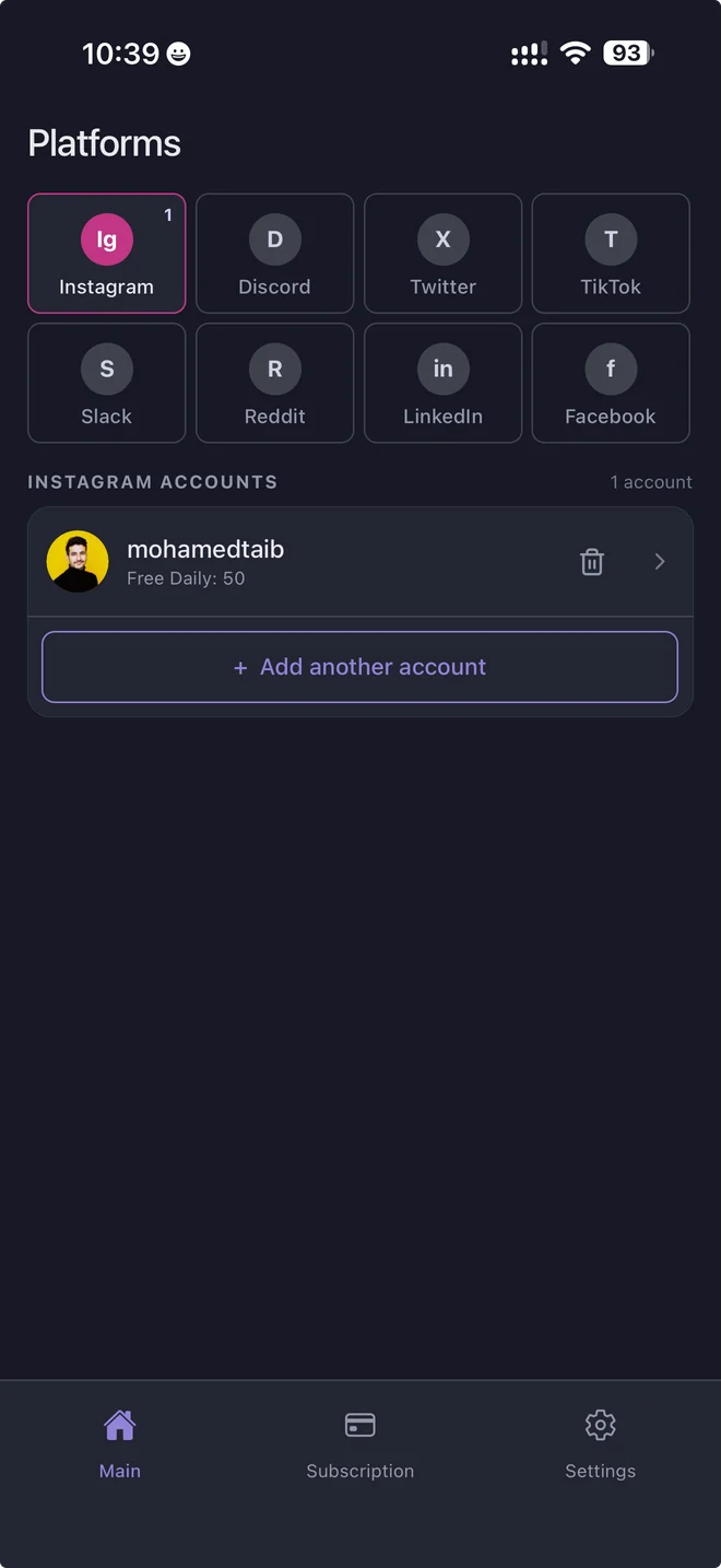 Unpost App auf iPhone, Massenlöschung von Nachrichten auf Discord, Slack, Twitter, Reddit und Instagram