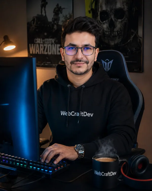 Porträt von Mohamed Sahbi, Senior-Entwickler und Gründer von WebCraftDev